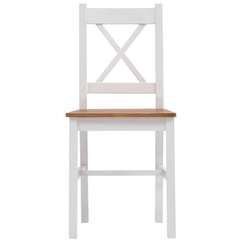 Maison Madeleine -  9 Piece Dining Set Pinewood White and Brown